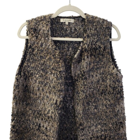 Cocogio Italy Wool Blend Marled Longline Open Cardigan Sweater Size Medium - Picture 4 of 6